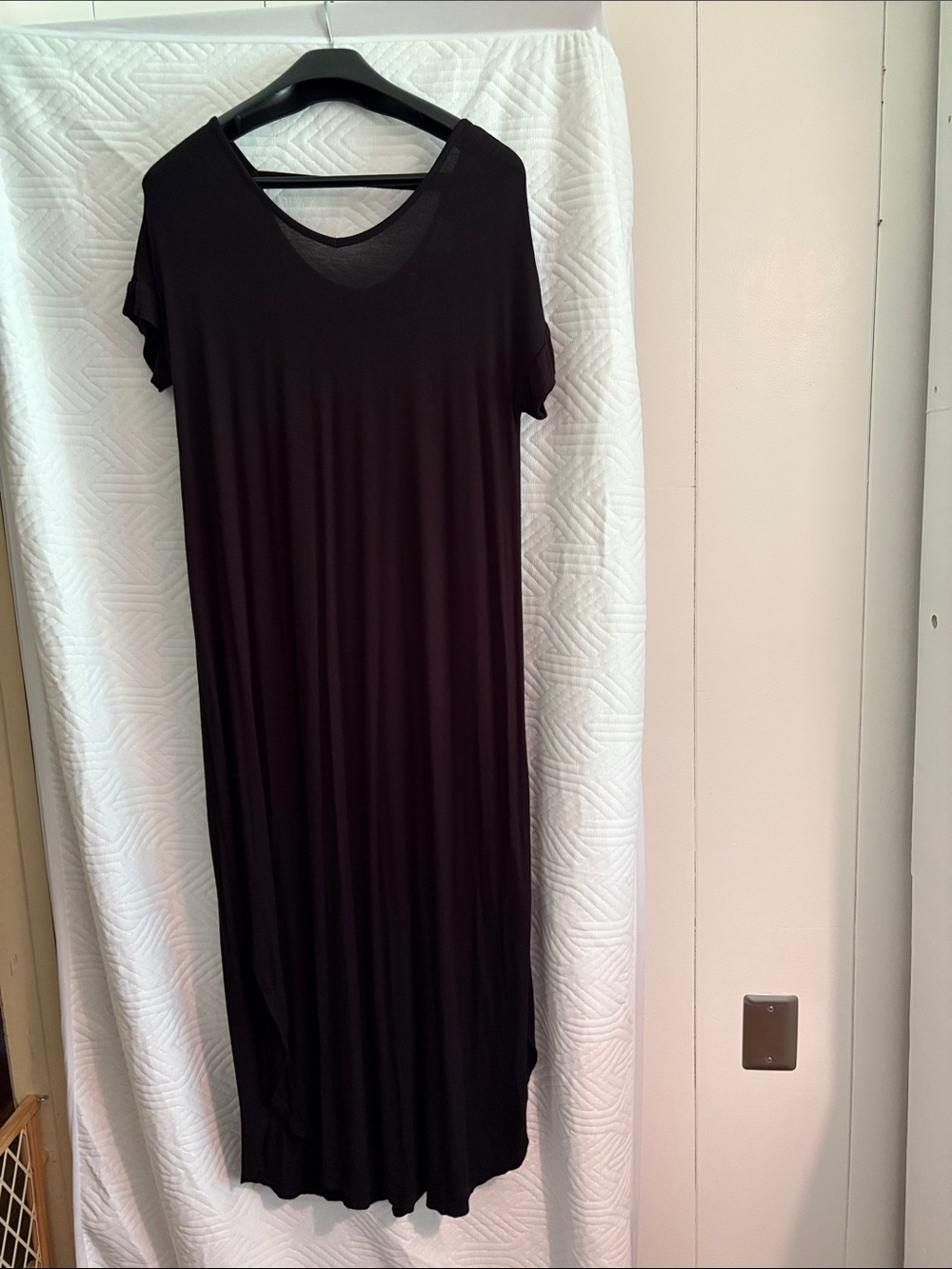 LuLaRoe Black Short-Sleeve Maxi Dress - Classic Scoop Neck